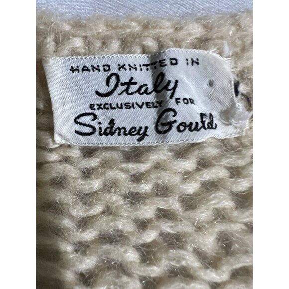 Sidney Gould Vintage 50's 60's Women's Ivory Cardigan Floral Knit Wool Classic - Picture 2 of 5